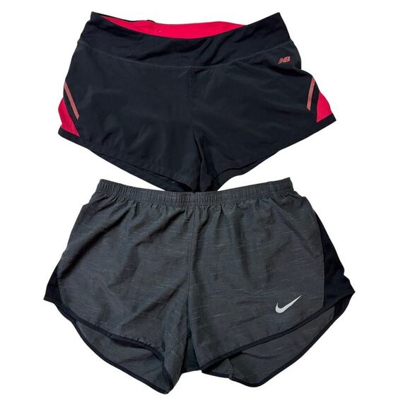 Nike Dri-Fit Gray | New Balance Pink & Black | Women's Medium Athletic Shorts - Picture 1 of 5